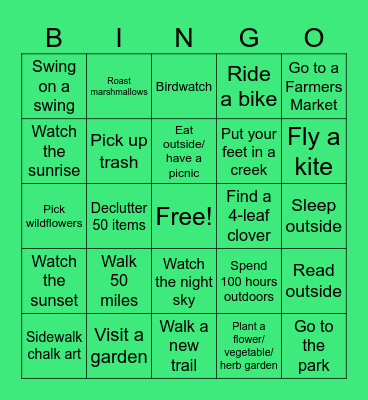 Spring Bingo! Bingo Card