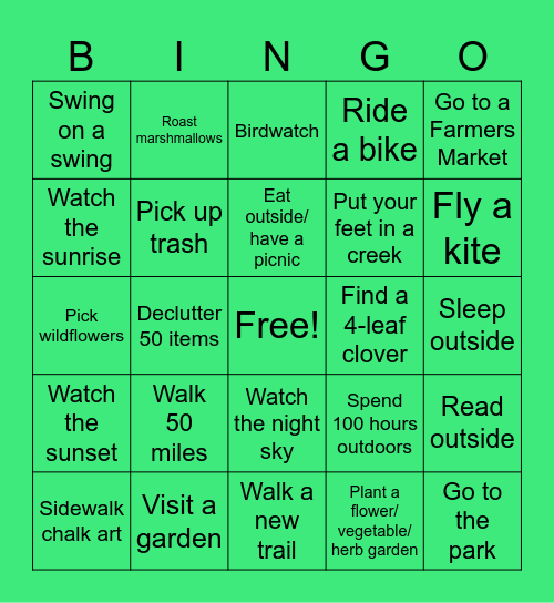 Spring Bingo! Bingo Card