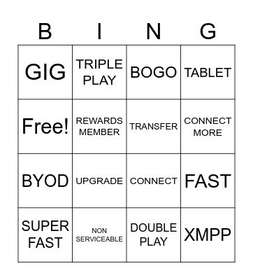 REV NATION BING Bingo Card