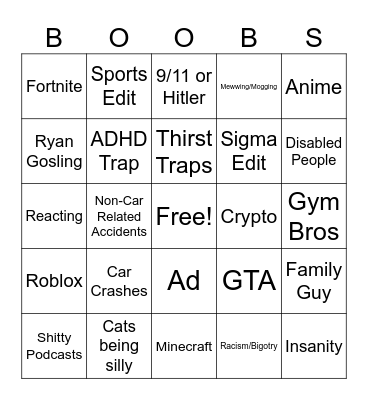 Reels Bingo Card