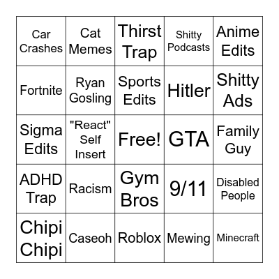 IG Reels Bingo! Bingo Card