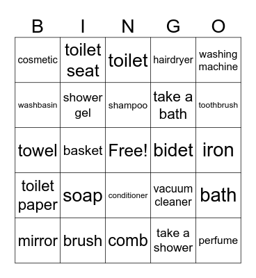bathroom Bingo Card