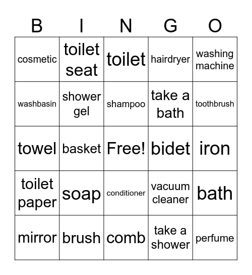 bathroom Bingo Card