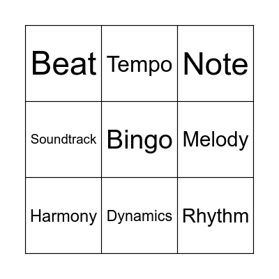 Music Bingo Card