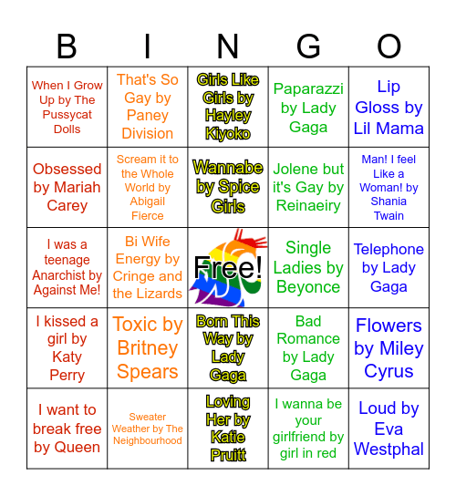 LGBTQ+ Club Spring Bingo Card