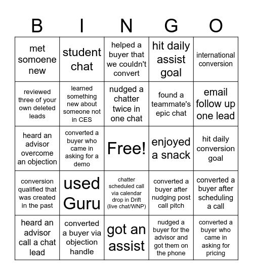 CES March Office Day Bingo Card