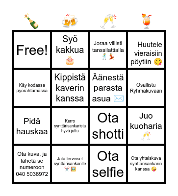 Party Bingo Card