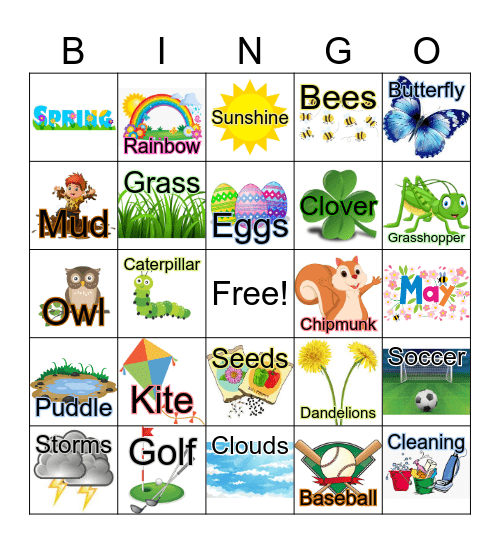 S P R I N G O Bingo Card