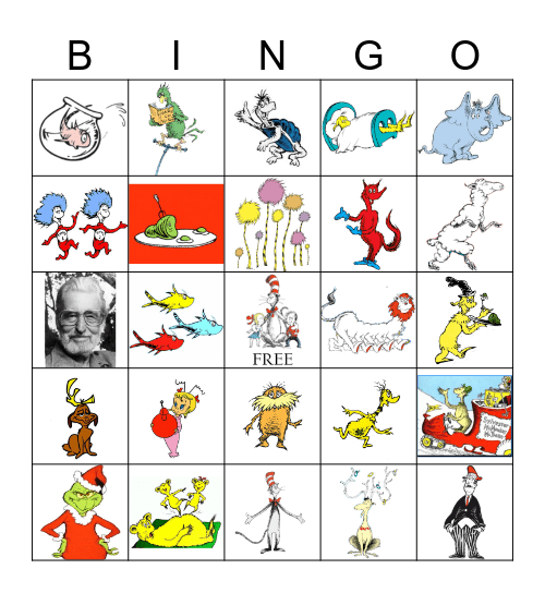 Dr. Seuss Bingo Card