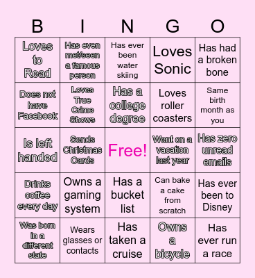 ICEBREAKER BINGO! Bingo Card