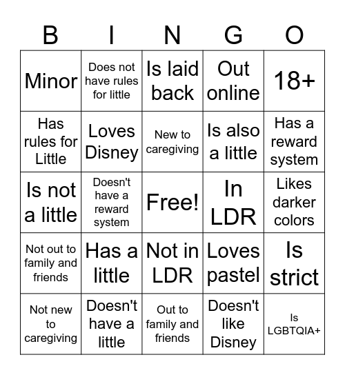 Cg bingo Card
