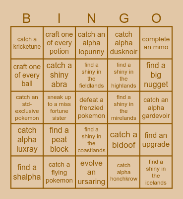 PLA Bingo! Bingo Card