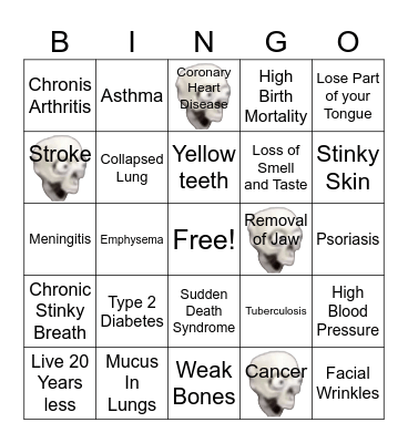 Tobacco Bingo Card