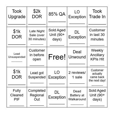 Tax Season BINGO Card