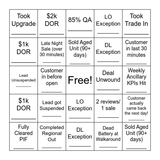 Tax Season BINGO Card