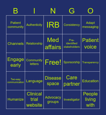 T2B March Comm Convo Bingo Card