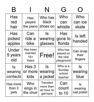 Find the Guest Bingo Card