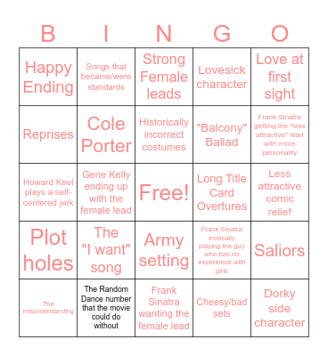 MGM Musical Bingo Card
