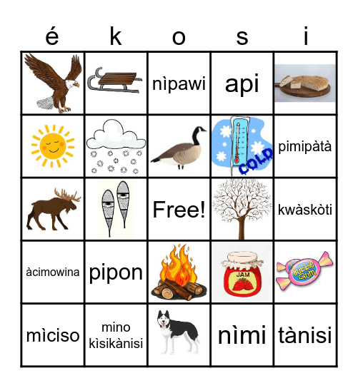piponi-mètawèwin Bingo Card