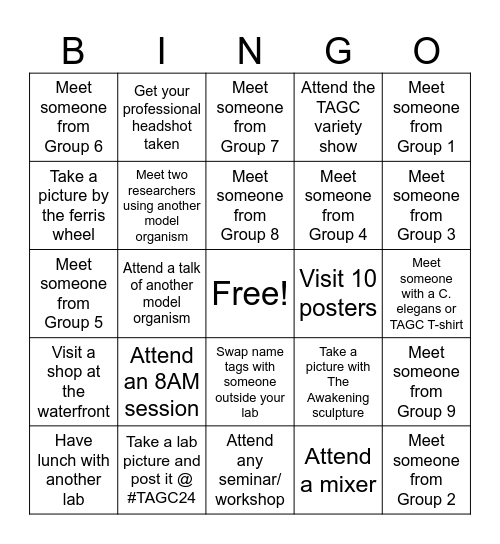 Group 3 Bingo Card