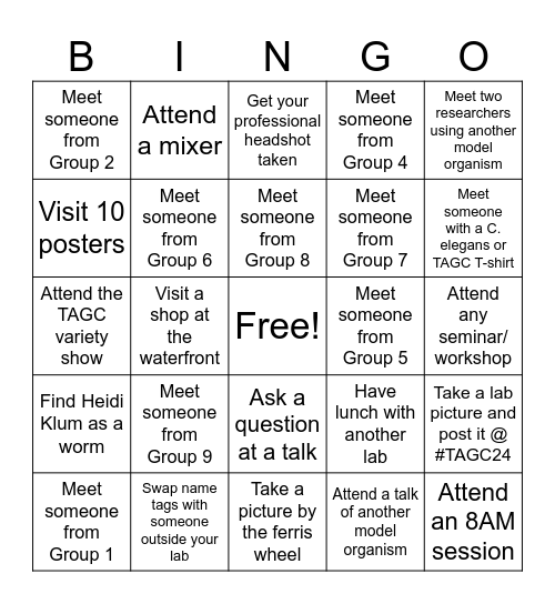 Group 6 Bingo Card