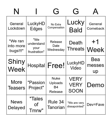 Tales of Tanorio Bingo Card