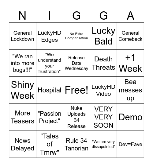 Tales of Tanorio Bingo Card
