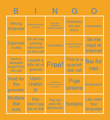 LLS Bingo Card