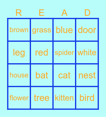 Reading: Lost Kitten Bingo Card