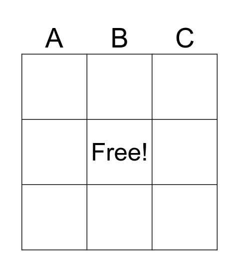 SAM SAM'S BINGO! Bingo Card