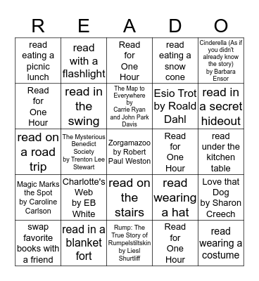 Rebecca - Summer 2016 Bingo Card