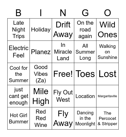 hellooooo spring break Bingo Card