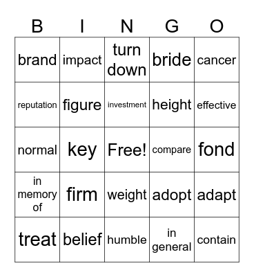 3.5 words review Bingo Card