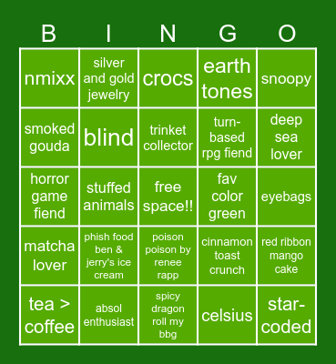 jojo bingo (yippie!!) Bingo Card
