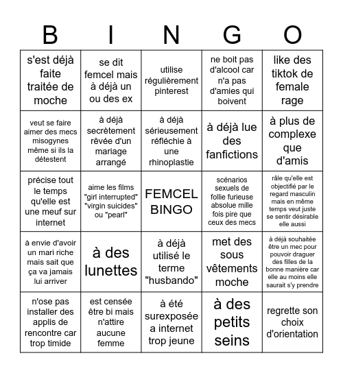 FEMCEL Bingo Card