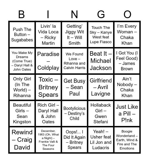Music Bingo Party (Oots Oots) Bingo Card