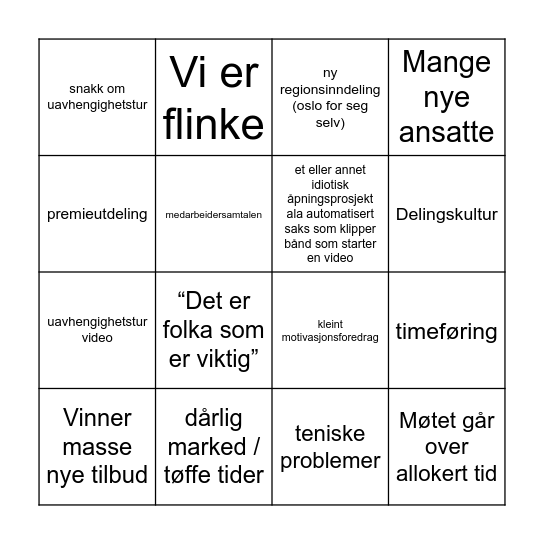 BouvetOne Bingo Card
