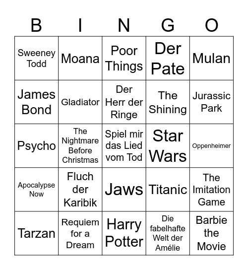 Vorplatz-Musik-Bingo (1) Bingo Card