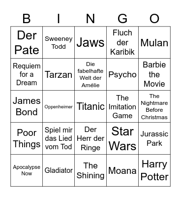 Vorplatz-Musik-Bingo Card