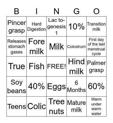 Life span  Bingo Card