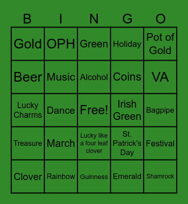 Food Drive BINGO Card