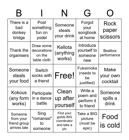 Y2K ISOsitsit Bingo Card