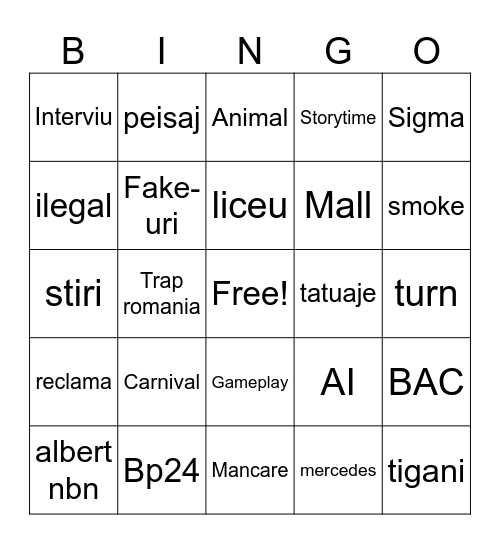 Ruie Maul Bingo Card