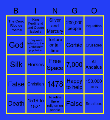 Jayden and Ethan’s Spanish Bingo Card