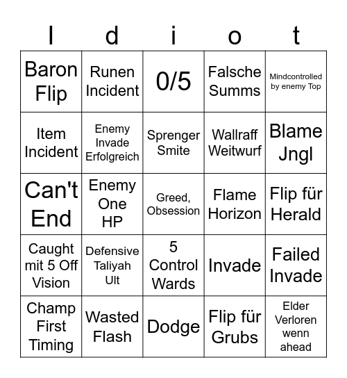 Wallraff Bingo Card