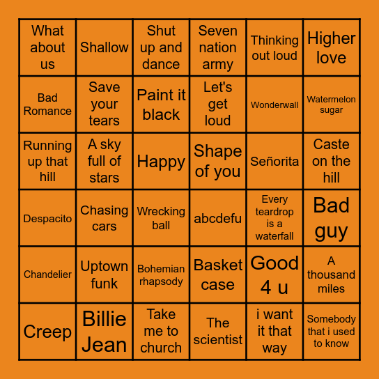 Paas is baas bingo Card