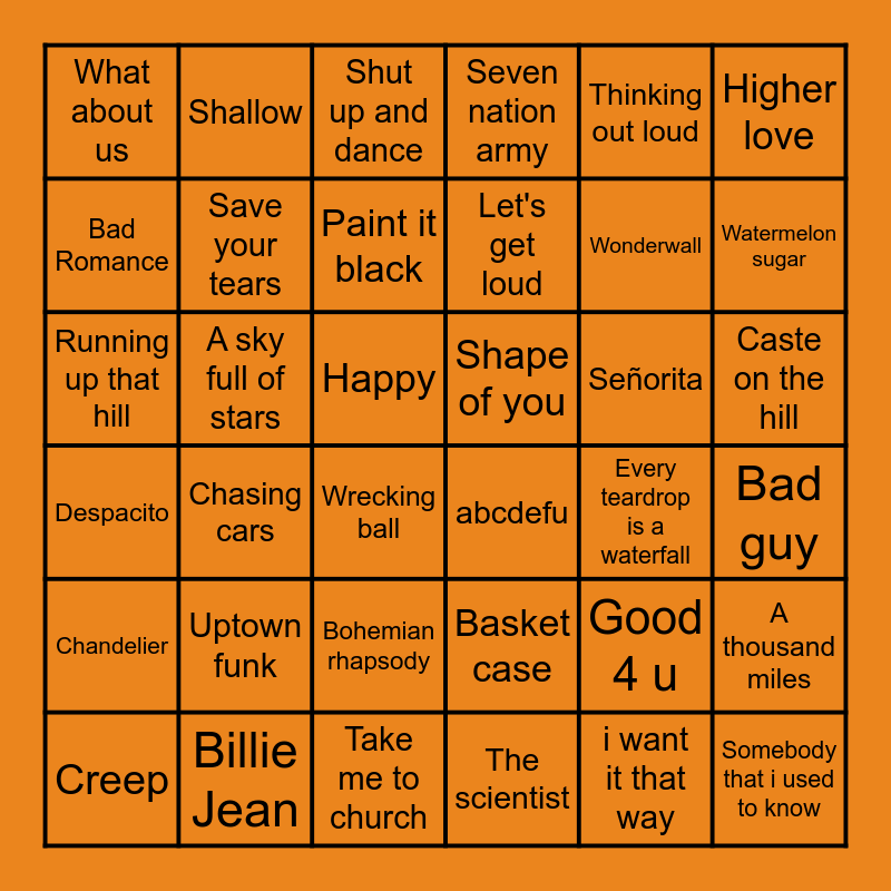 Paas is baas bingo Card