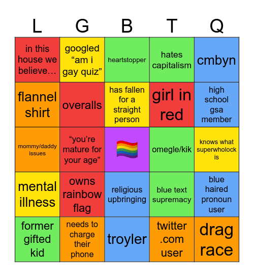 f@ggot bingo Card