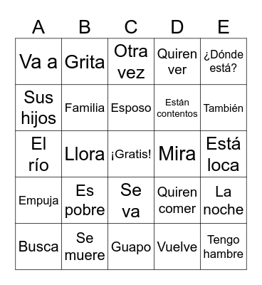 La Llorona por Bryce Hedstrom Bingo Card