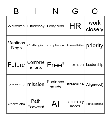 Town Hall March 24 Bingo Card